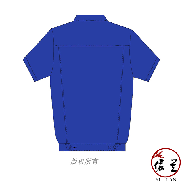 藍色時尚安裝工人工作服定做